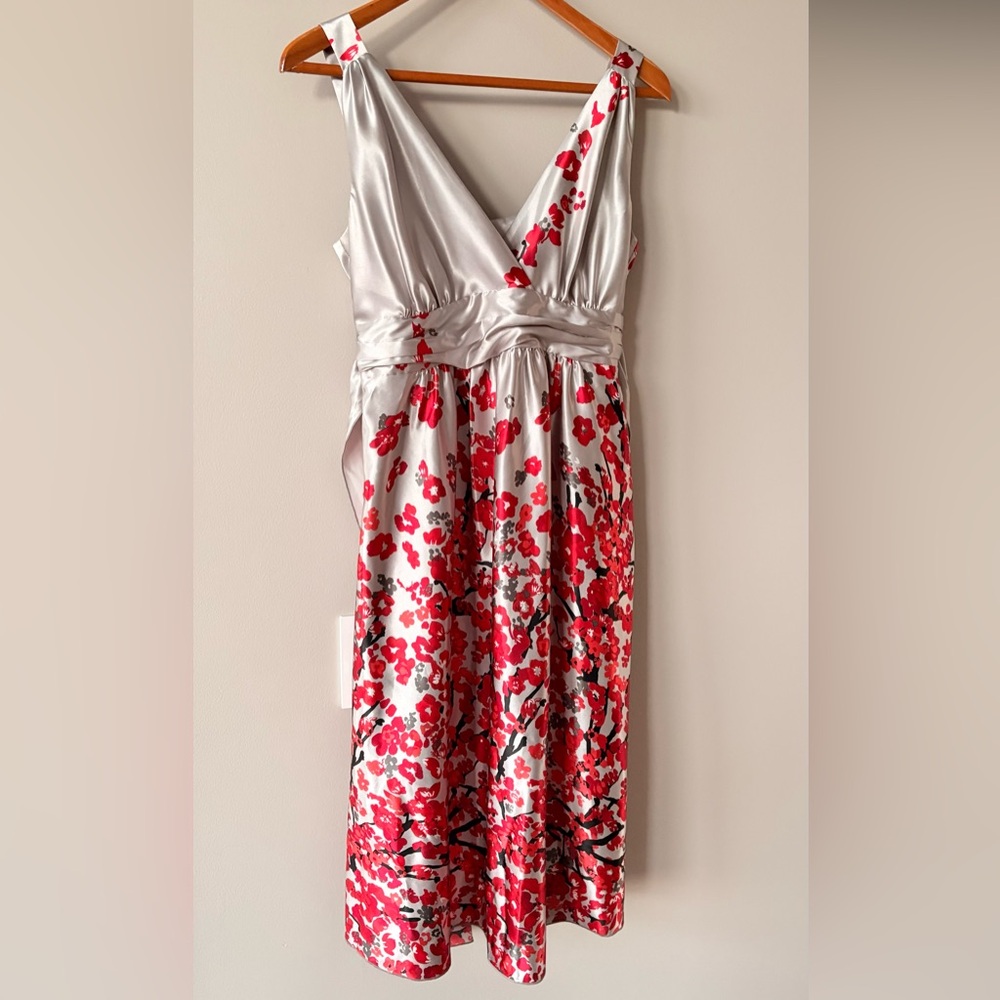 Ripe Limited Australia Maternity Dress Cherry Blossoms Sz Large Silky Polyester
